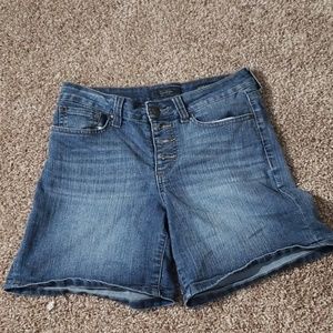 Dark wash blue jeans shorts